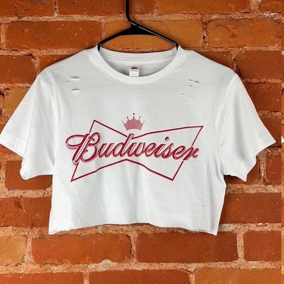 Budweiser Graphic Beer brand logo Crop Top - Picture 1 of 2